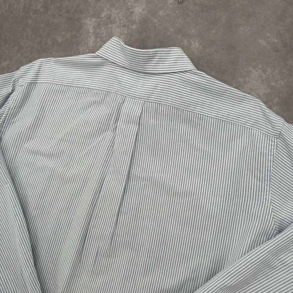 Vintage Ralph Lauren 2XL Classic Fit Blue White Stripe Polo Horse Shirt